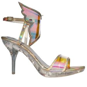 Esqape Transparent Hologram Butterfly Glasswing Heels